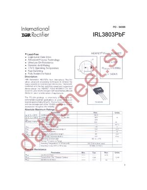IRL3803PBF datasheet  